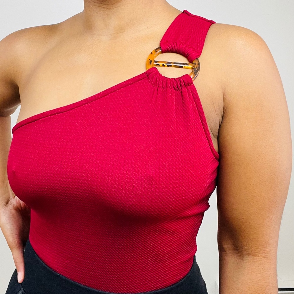 EXPRESS Asymmetrical Burgundy Top